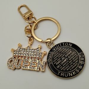 Louis Vuitton Gold and Black Queen Keychain